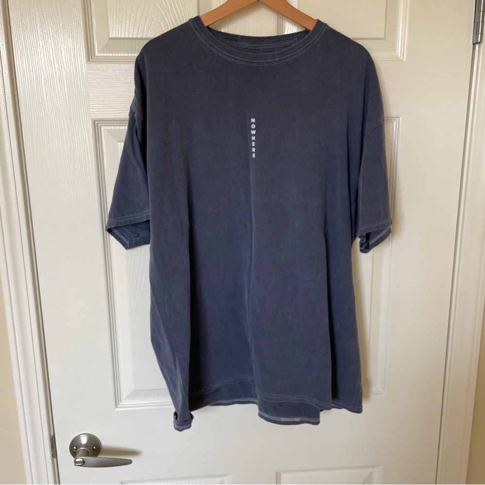 Mens large oversized baggy tee shirt blue Nowhere - Picture 1 of 3